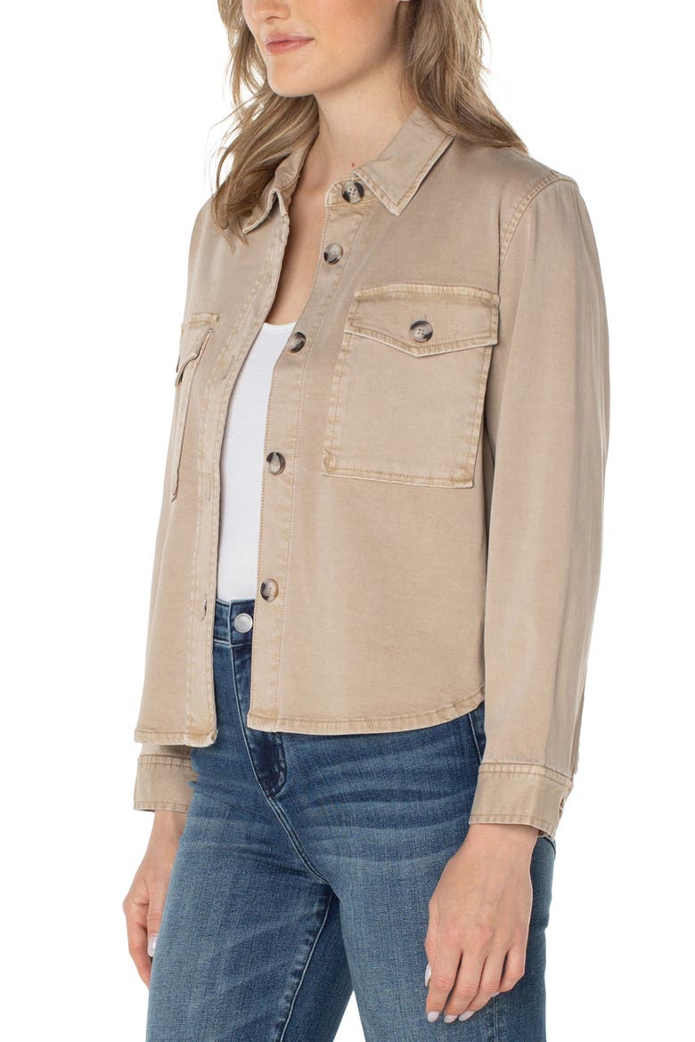 Cotton Blend Shirt Jacket, Alternate, color, BISCUIT TAN