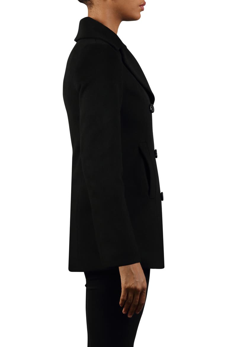 Double-Breasted Wool Peacoat, Alternate, color, BLACK