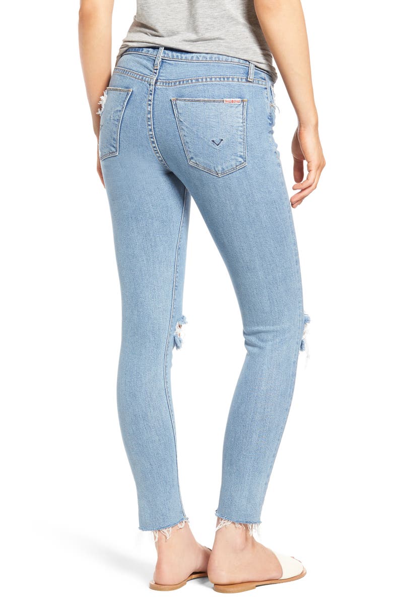 Hudson Jeans Nico Raw Hem Ankle Super Skinny Jeans, Alternate, color, 