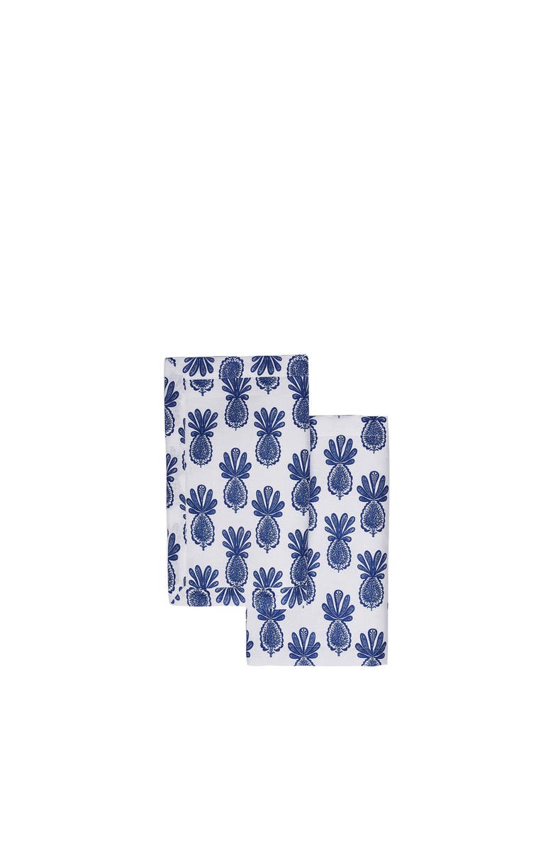 La DoubleJ Placemats Set Of 2 (35X45) Pineapple Blue, Alternate, color, Pineapple Blue