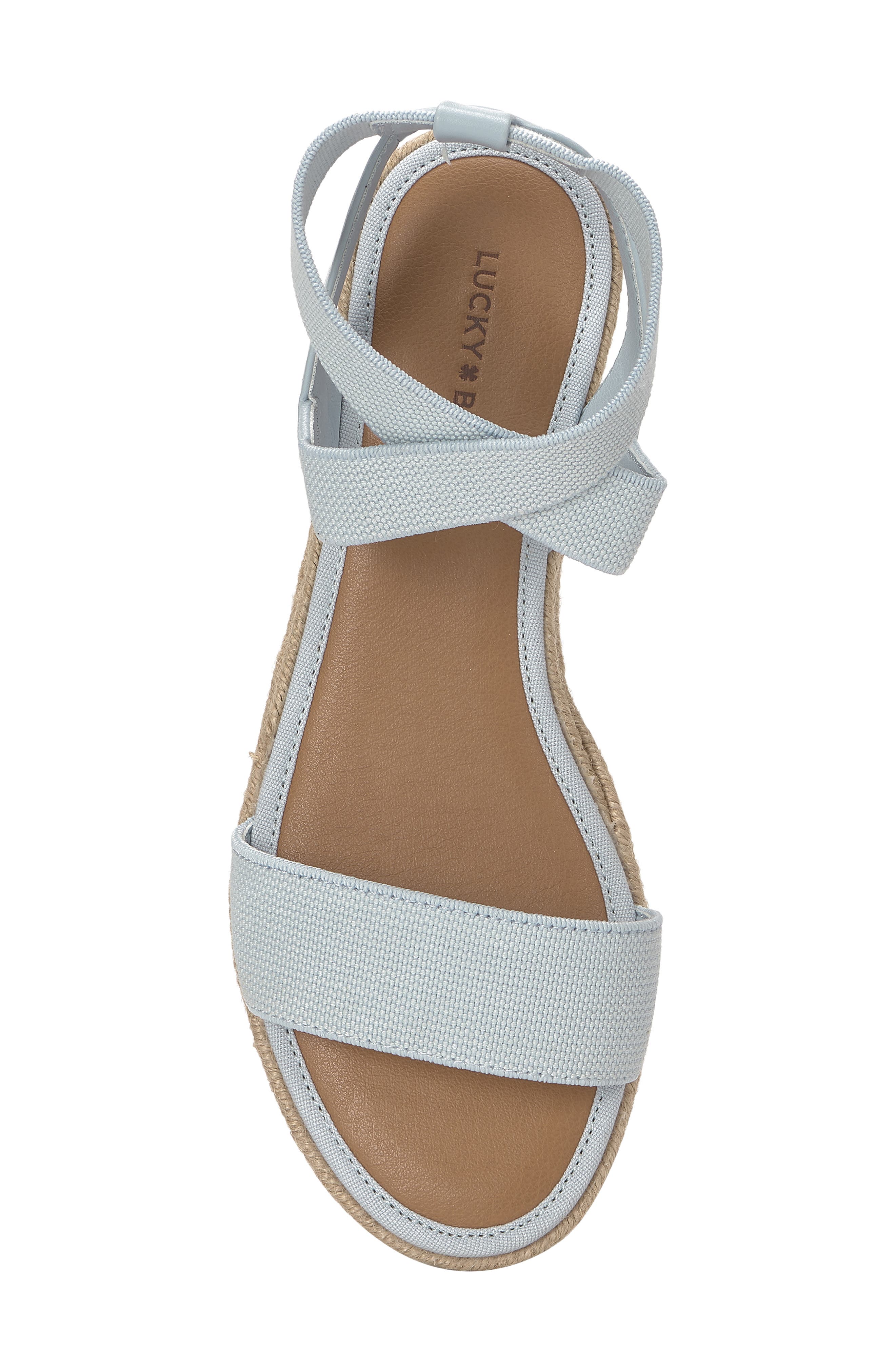 Lucky Brand Thimba Ankle Wrap Espadrille Sandal, Alternate, color, Celestial Blue