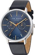 Ted Baker Haarvin Leather Strap Watch, 42mm