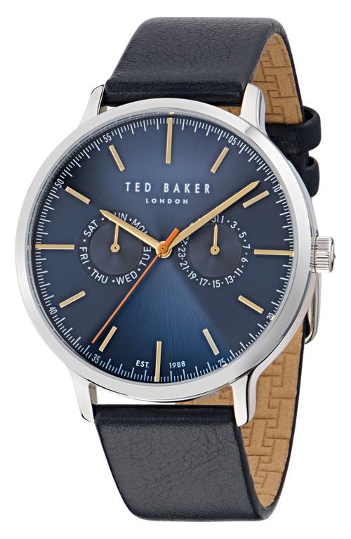 Ted Baker Haarvin Leather Strap Watch, 42mm
