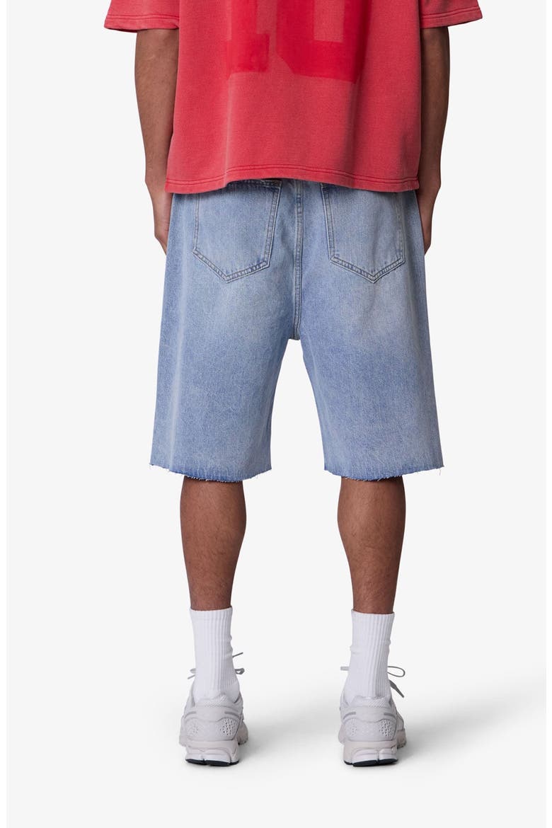 Baggy Raw Hem Denim Shorts, Alternate, color, LIGHT BLUE