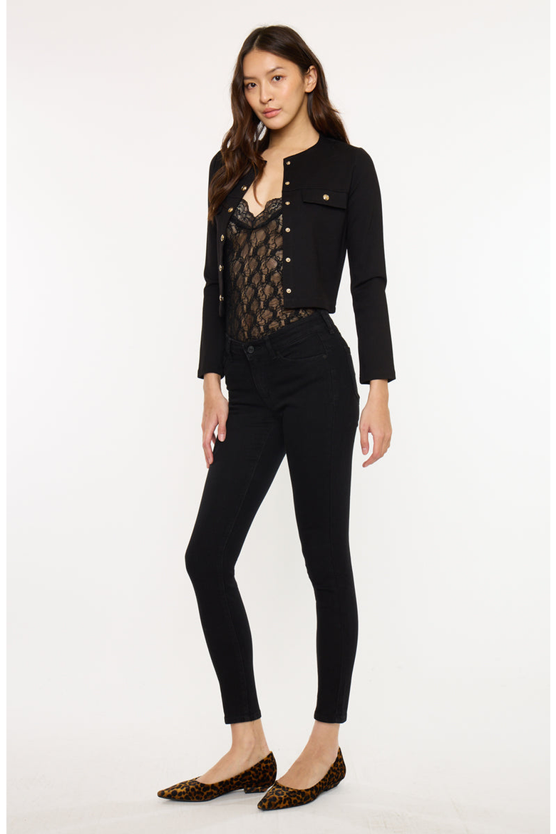Anivia Essentials Mid Rise Super Skinny Jeans, Alternate, color, Black