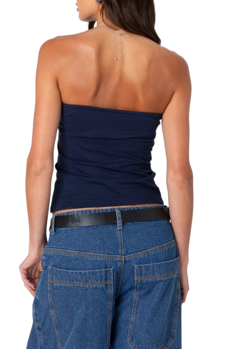 Stretch Cotton Tube Top, Alternate, color, NAVY