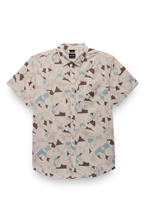 Prana Stimmersee Short Sleeve Button-up Shirt In Almond Edamame