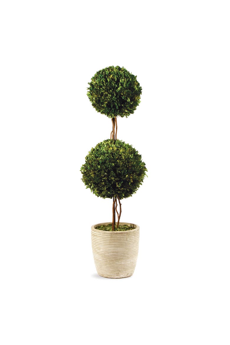 Boxwood Double Faux (Fake) Sphere Topiary 28", Main, color, Green