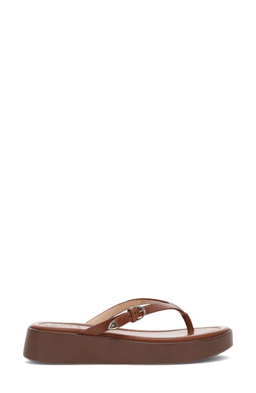 Frye Maya Leather Buckle Thong Sandals In Cinnamon