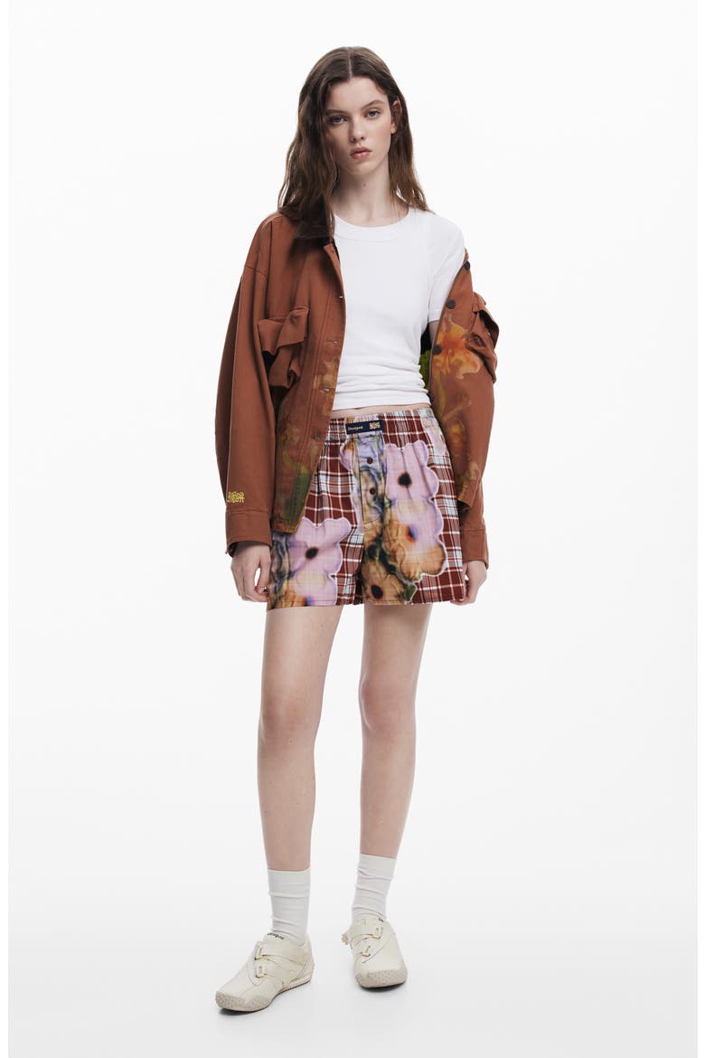 Mixed Print Cotton Shorts, Alternate, color, FLORAL MULTI