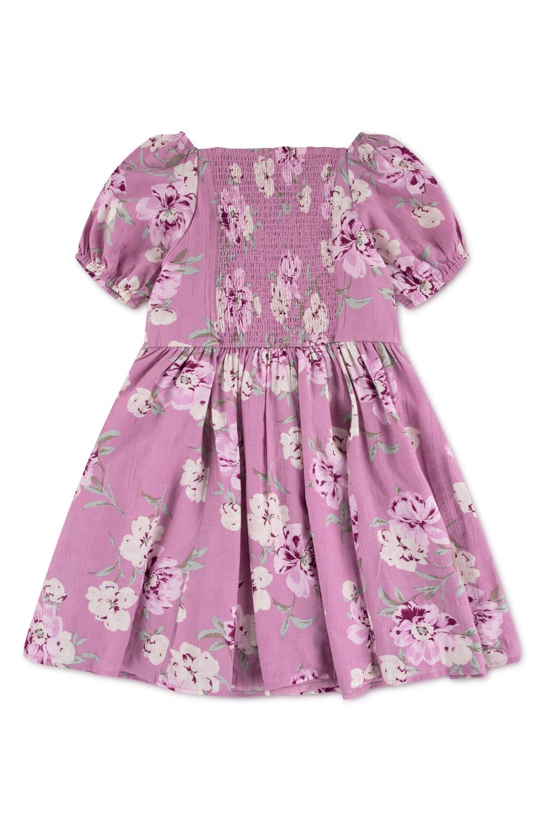 abercrombie kids Emerson Floral Crinkle Dress, Alternate, color, Mauve