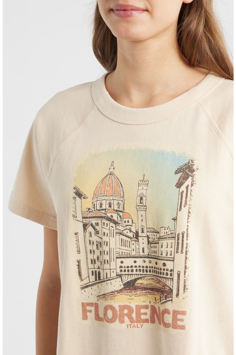 Florence Short Sleeve Cotton Graphic Sweatshirt, Alternate, color, ECRU