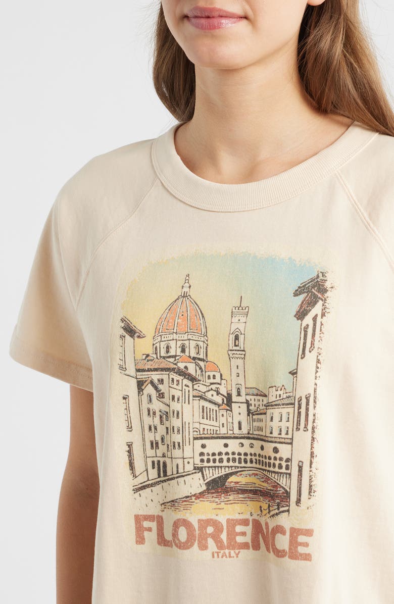 CITY BLUES Florence Short Sleeve Cotton Graphic Sweatshirt, Alternate, color, Ecru