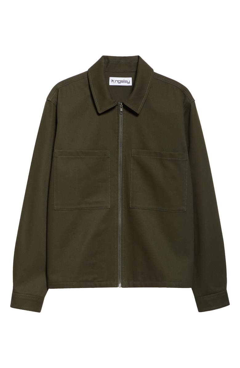 K.NGSLEY Devin Cotton Twill Jacket, Alternate, color, Dark Olive