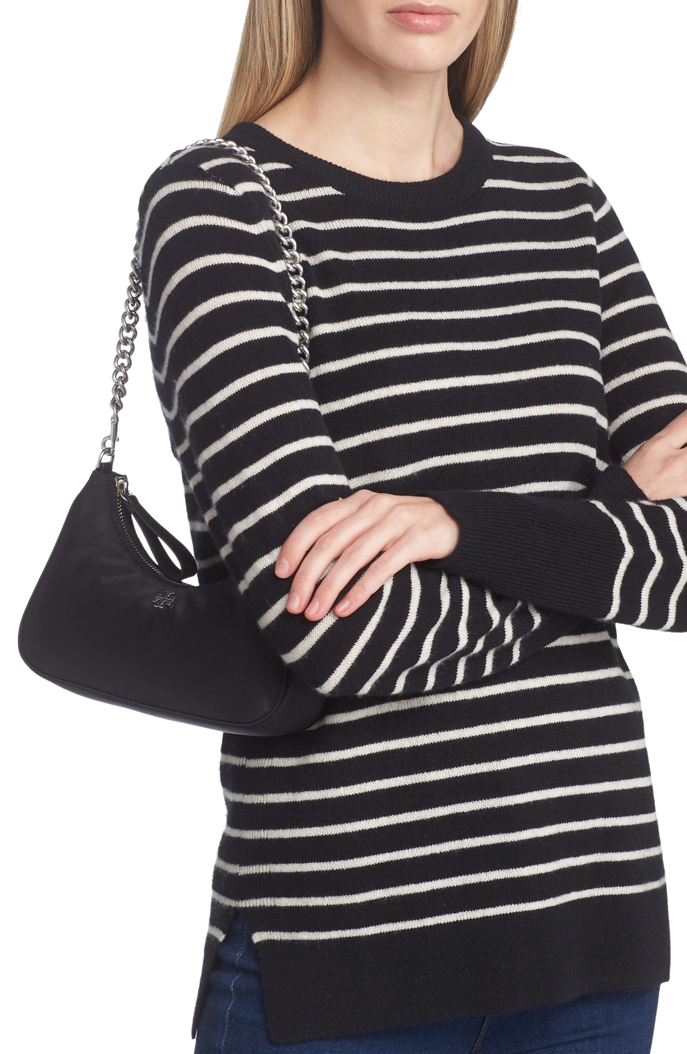 Tory Burch Mercer Small Recycled Nylon Crescent Bag, Alternate, color, 