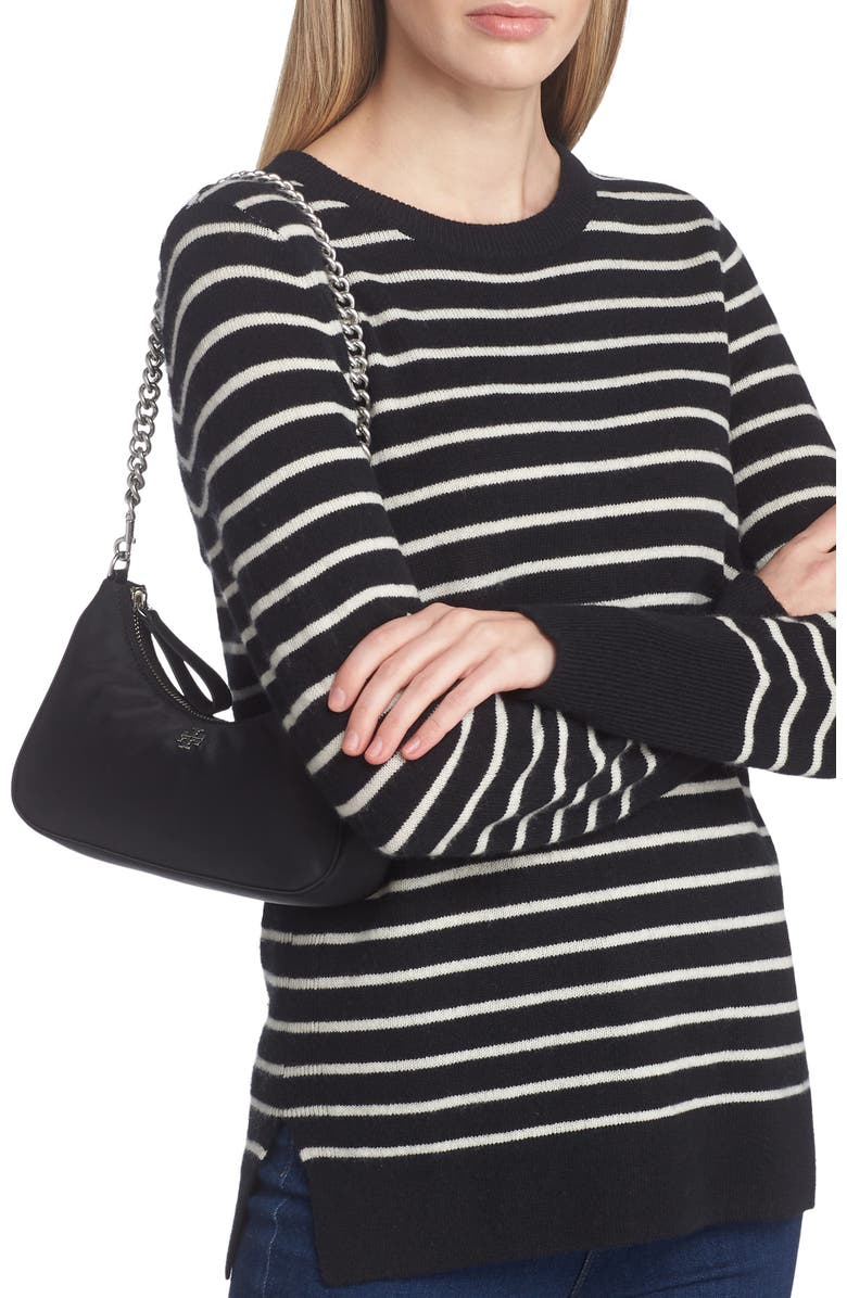 Tory Burch Mercer Small Recycled Nylon Crescent Bag, Alternate, color,