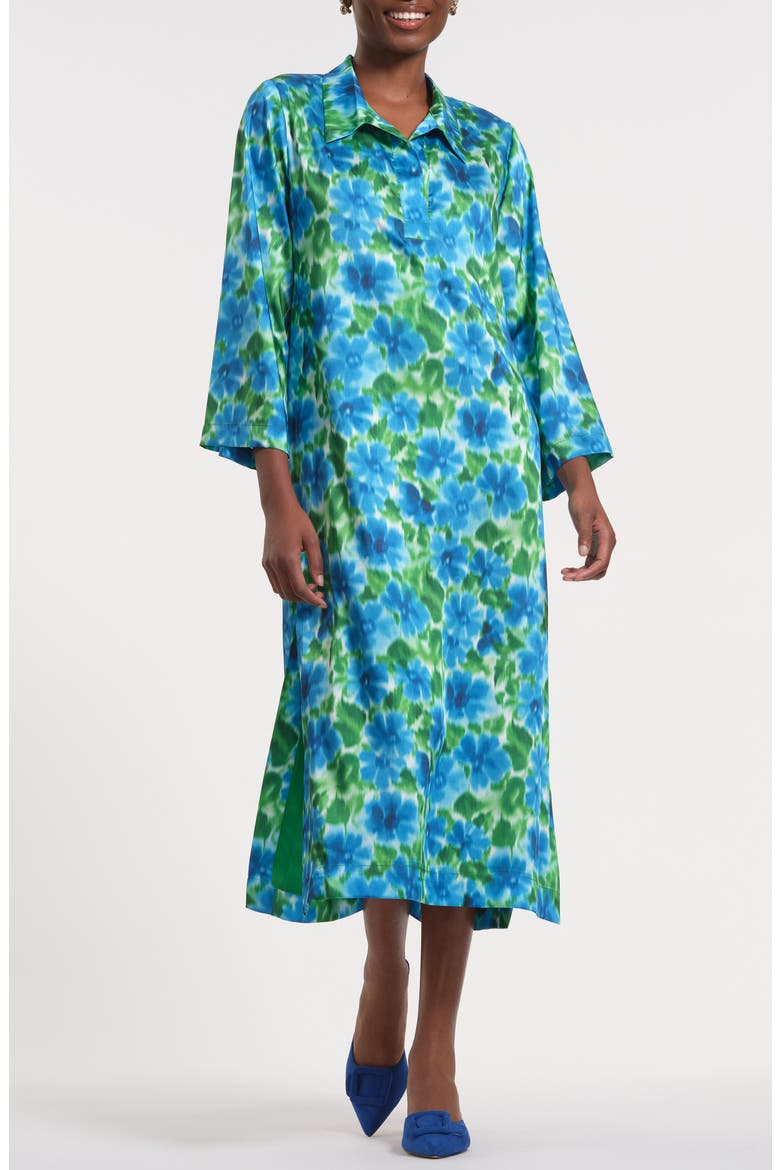 Print Midi Shirtdress, Main, color, GREEN MULTI