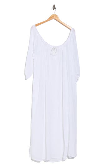 Vitamin A ® Costa Organic Cotton Cover-up Caftan In White