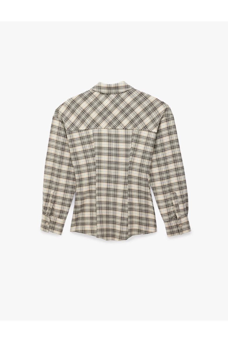 Long Sleeve Pointed Collar Plaid Shirt, Alternate, color, GREEN CHECK