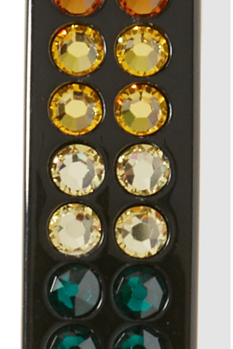 Rainbow Crystal Barrette, Alternate, color, BLACK