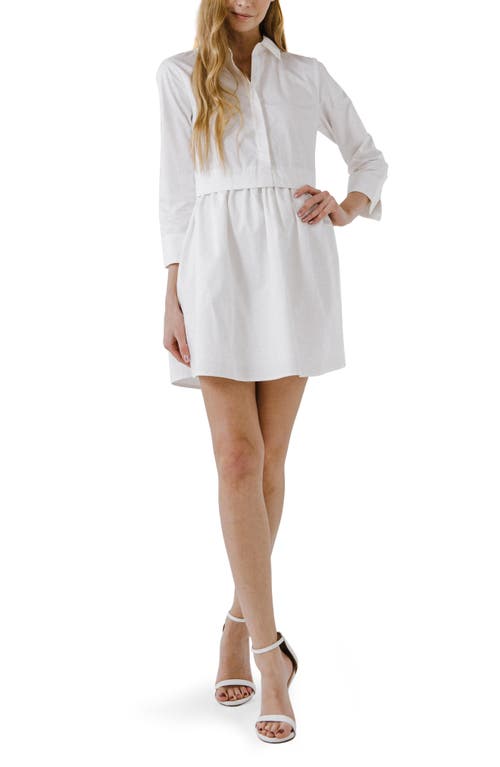 ENGLISH FACTORY ENGLISH FACTORY LONG SLEEVE MINI SHIRTDRESS