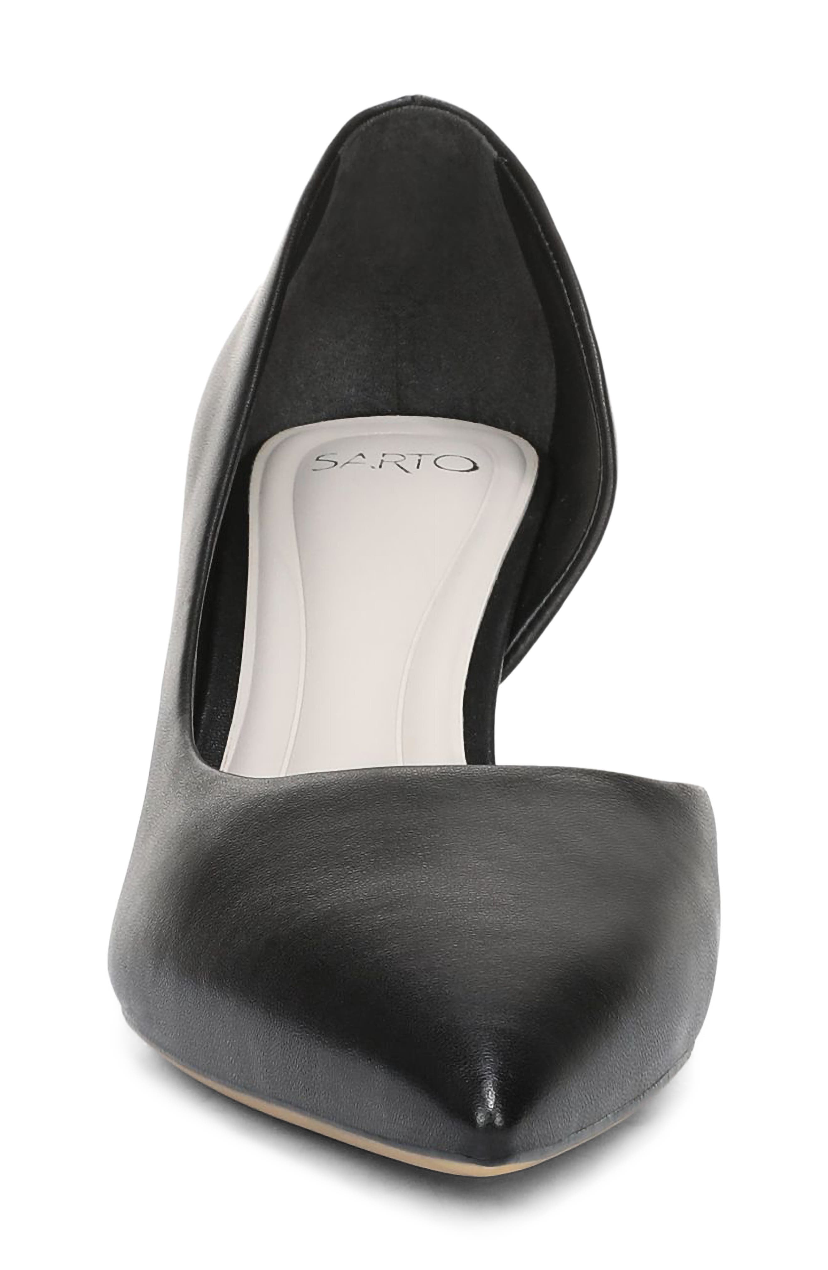 SARTO by Franco Sarto Tawny Pointed Toe Half d'Orsay Pump, Alternate, color, Black