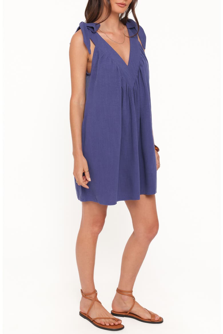 Trina Tie Shoulder Shift Minidress, Alternate, color, NAVY
