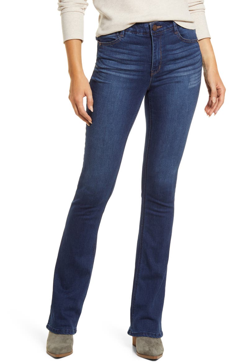 'Ab'Solution Brittany High Waist Itty Bitty Bootcut Jeans, Main, color, BLUE