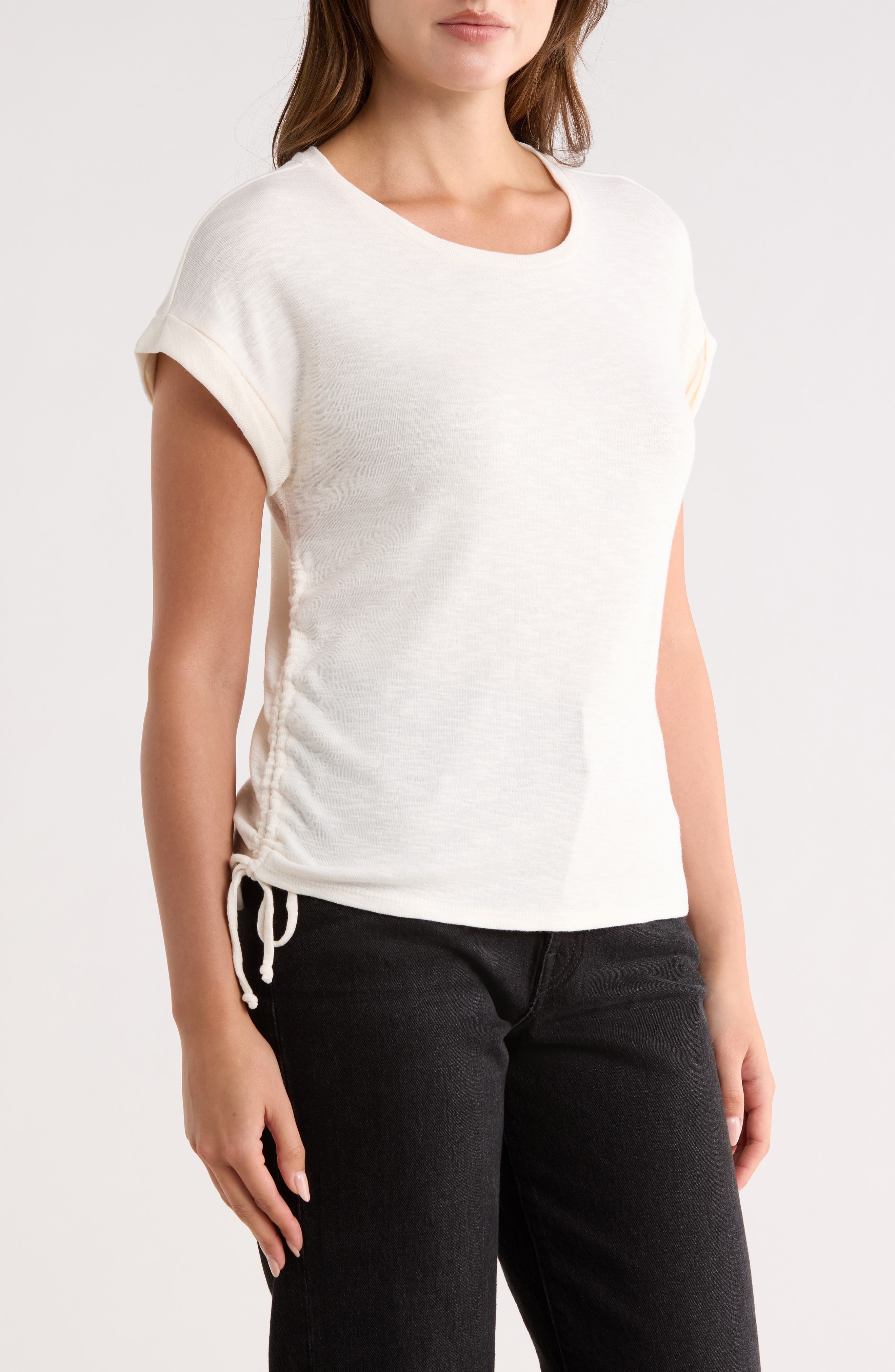 Shirred Side Tie T-Shirt