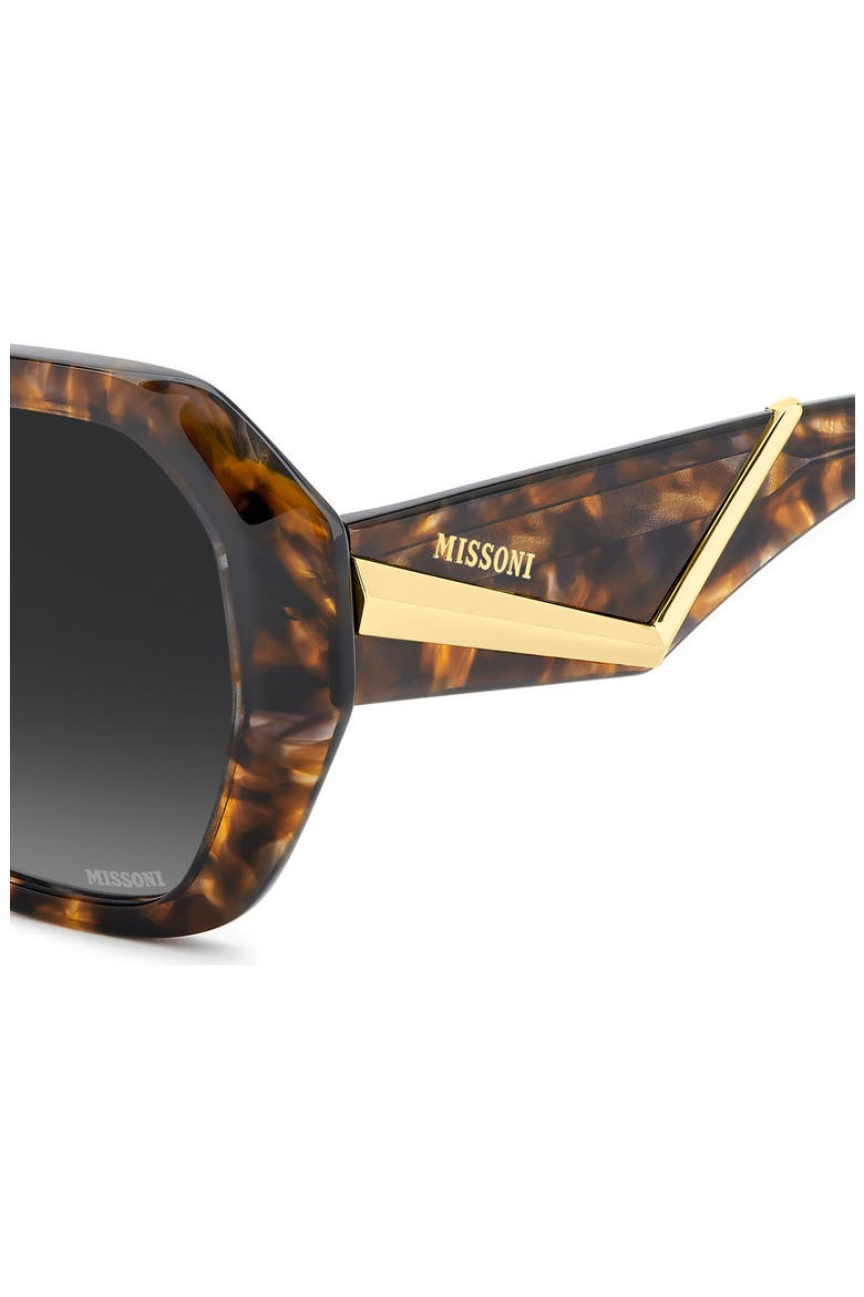 55mm Gradient Geometric Sunglasses, Alternate, color, HAVANA BROWN/ DARK GREY SF