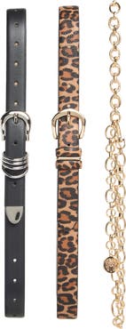 Vince Camuto 3-for-1 Faux Leather & Chain Belt Set