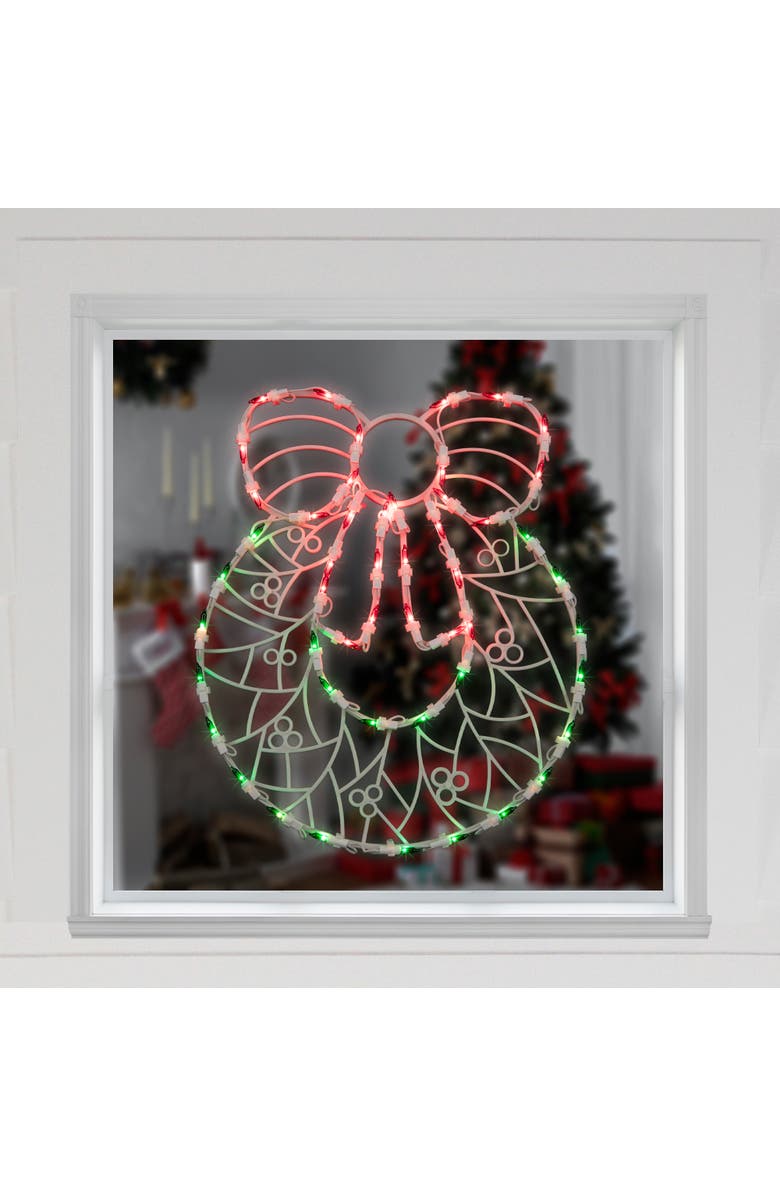 Northlight Lighted Wreath Window Silhouette Christmas Decoration - 16", Alternate, color, 