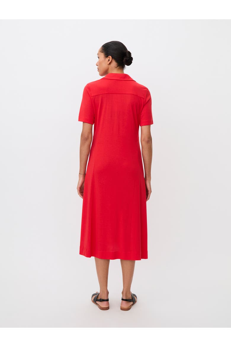 MaNirithis Button-Front Shirt Midi Dress, Alternate, color, Poinsettia