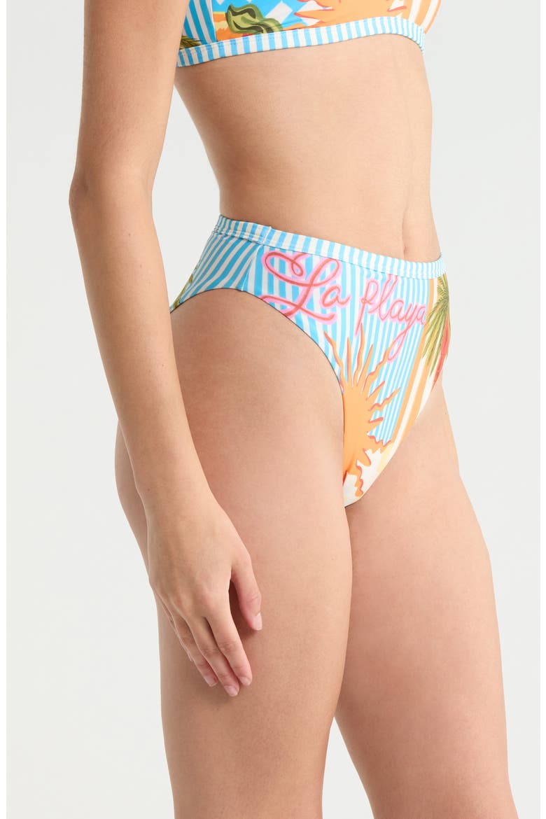 Beach Static Sully Reversible High Waist Bikini Bottoms, Alternate, color, OPEN BLUE