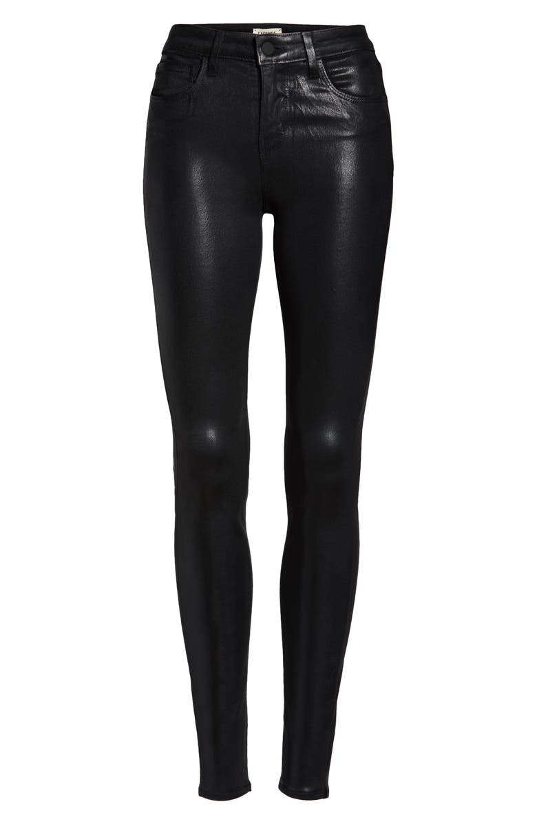 L'AGENCE Marguerite Coated High Waist Skinny Jeans, Alternate, color, 