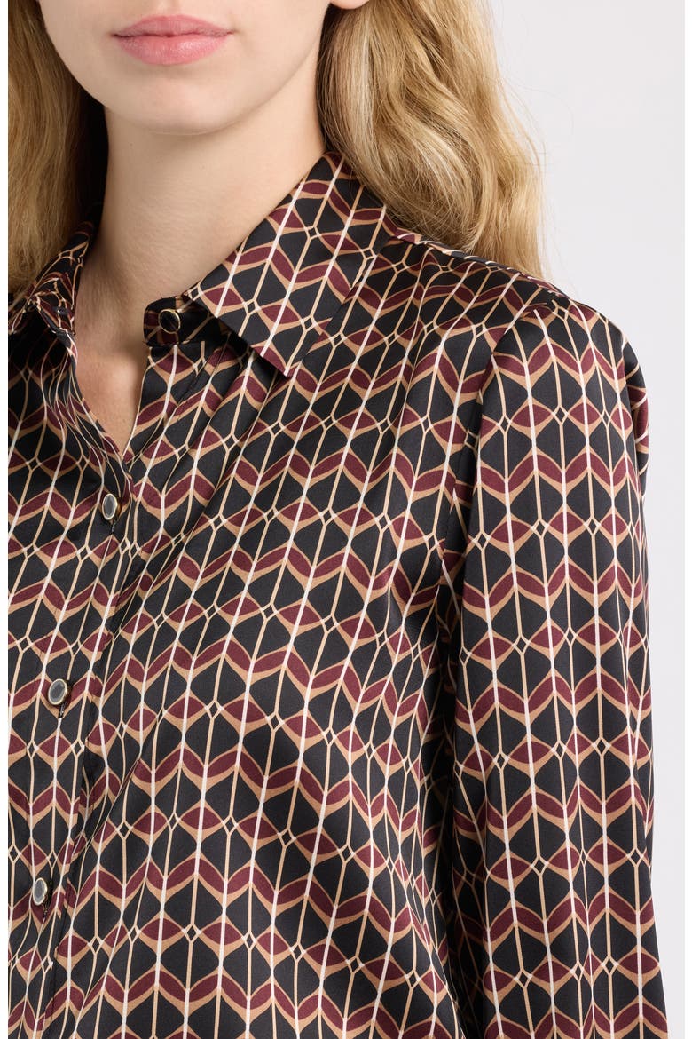 Printed Long Sleeve Button Front Shirt, Alternate, color, ANNE BLACK MULTI