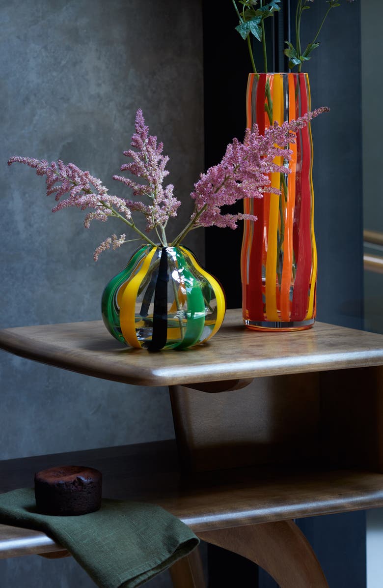 LSA Folk Glass Vase, Alternate, color, Black/ Green