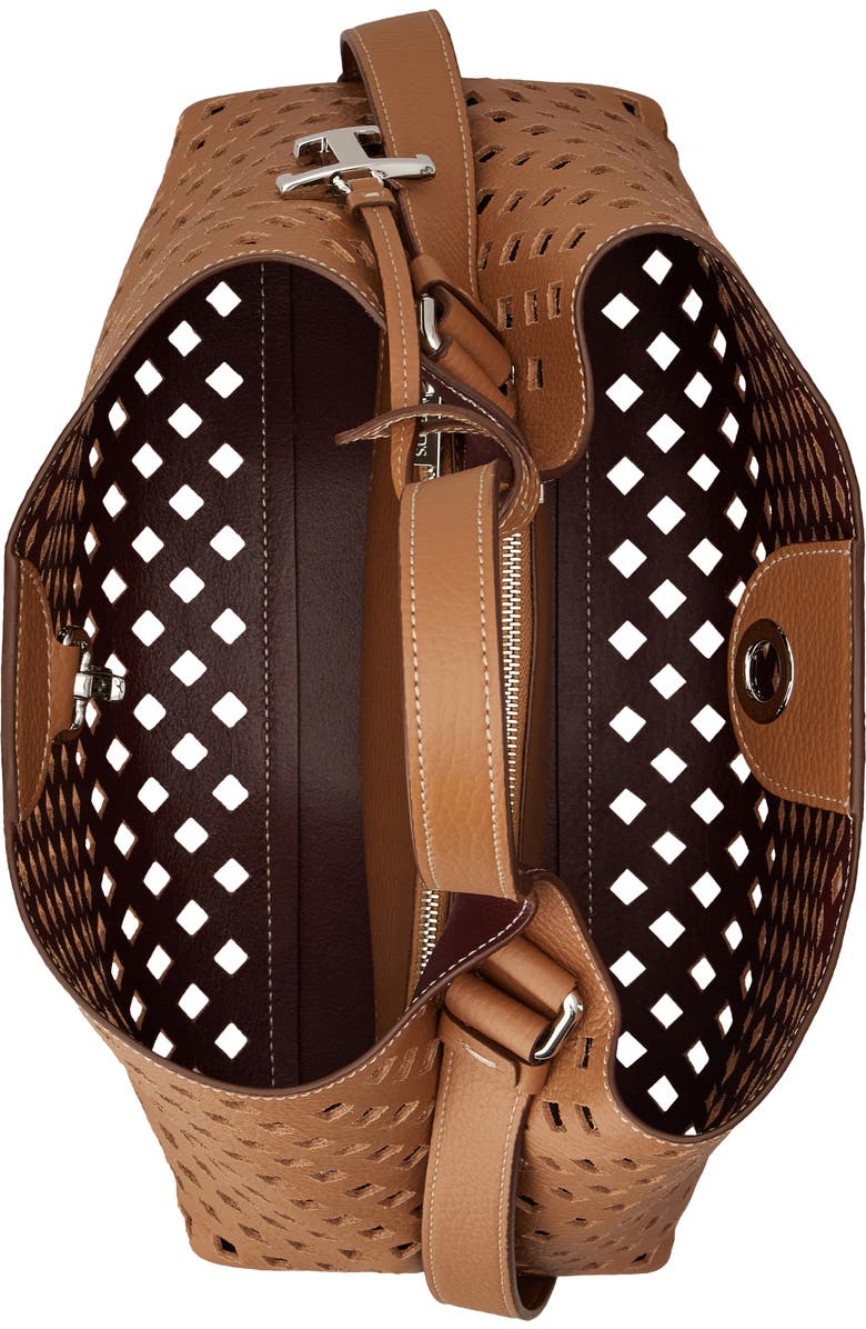 Tod's Apa Perforated Leather Top Handle Bag, Alternate, color,