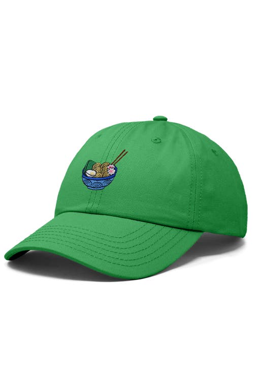 Dalix Noodles Embroidered Casual Cap In Kelly Green