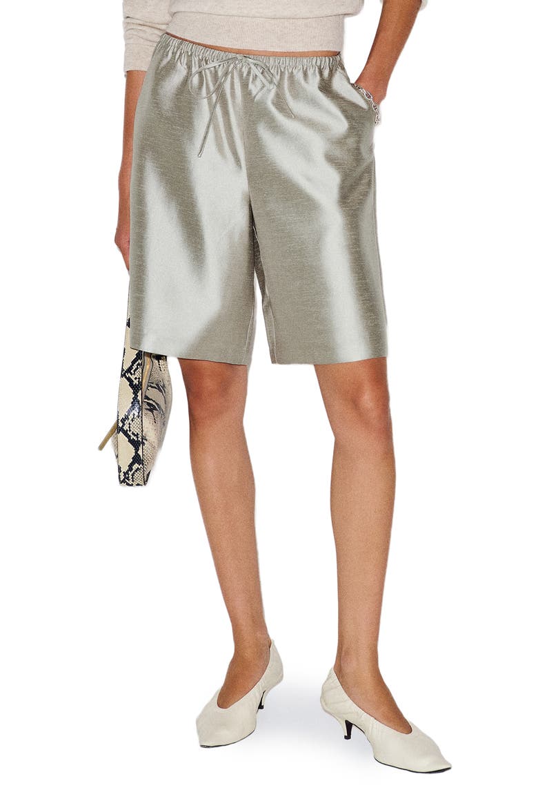 Sandy Satin Shorts, Main, color, FRENCH GREY