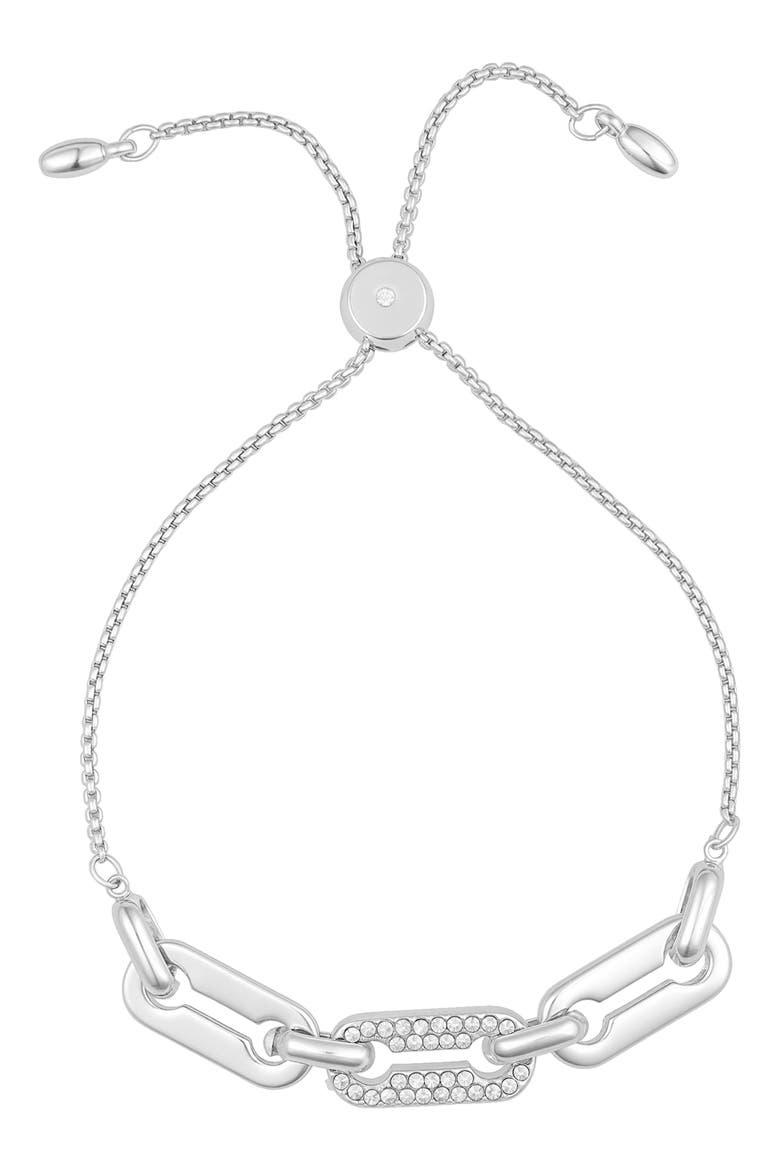 Crystal Chain Slider Bracelet, Alternate, color, SILVER TONE