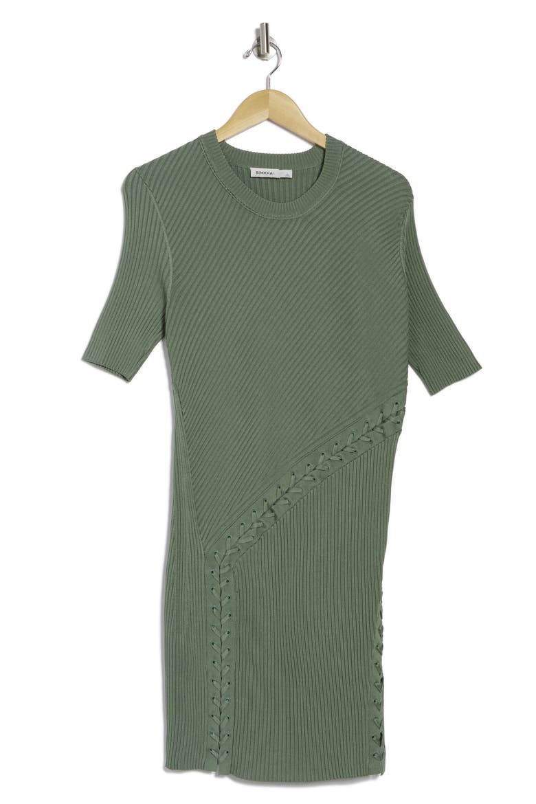 Gilly Lace-Up Minidress, Alternate, color, PARK SLOPE MULTI