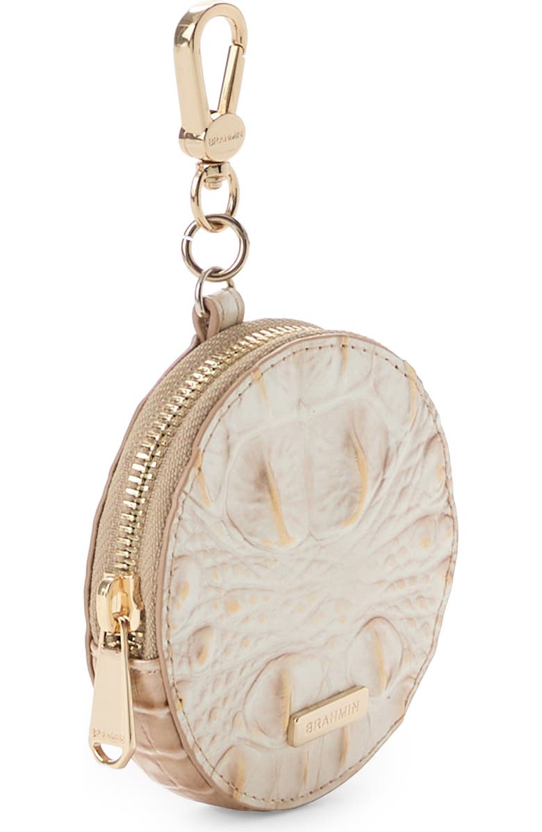 Brahmin Circle Croc Embossed Leather Coin Purse, Alternate, color,