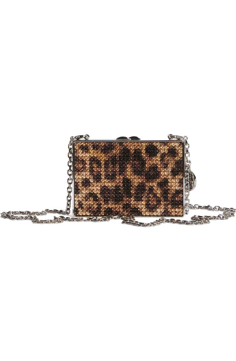 JUDITH LEIBER COUTURE Mini Crystal Leopard Frame Clutch, Alternate, color,