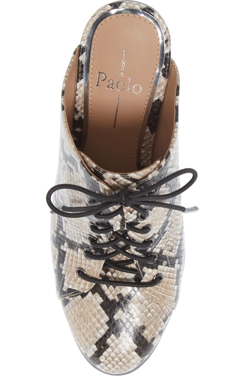 Linea Paolo Sylvie Lace-Up Mule, Alternate, color, Ivory Snake Print Leather