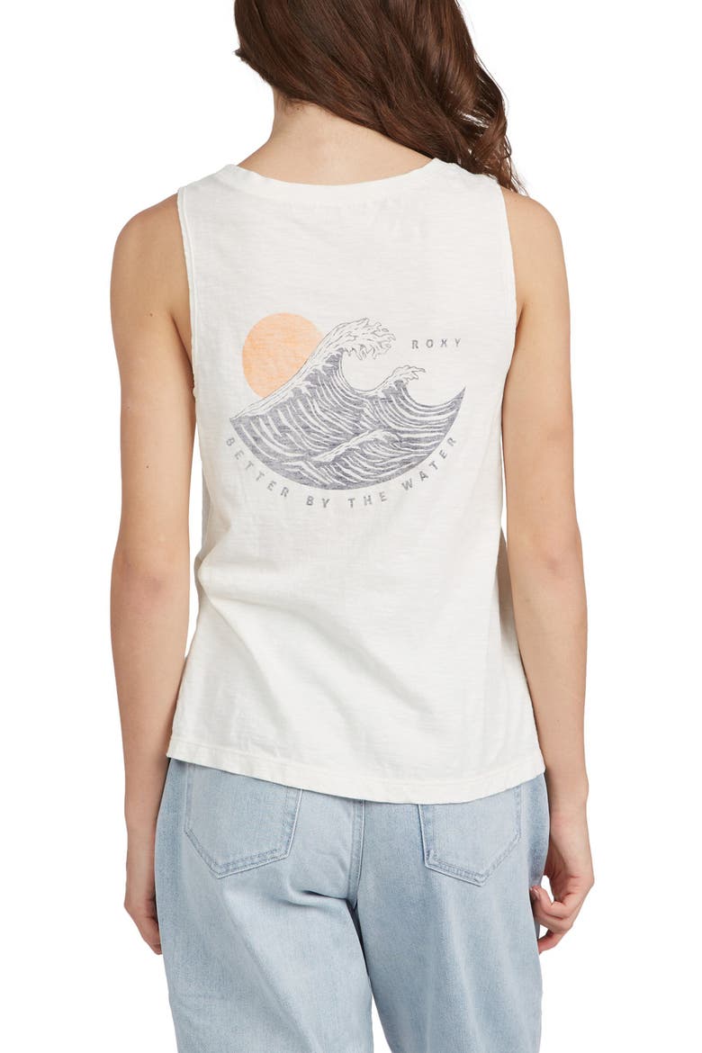 Greatest Wave Cotton Graphic Muscle Tee, Alternate, color, SNOW WHITE