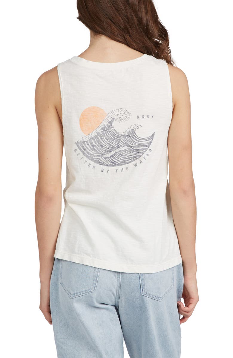 Roxy Greatest Wave Cotton Graphic Muscle Tee, Alternate, color, 