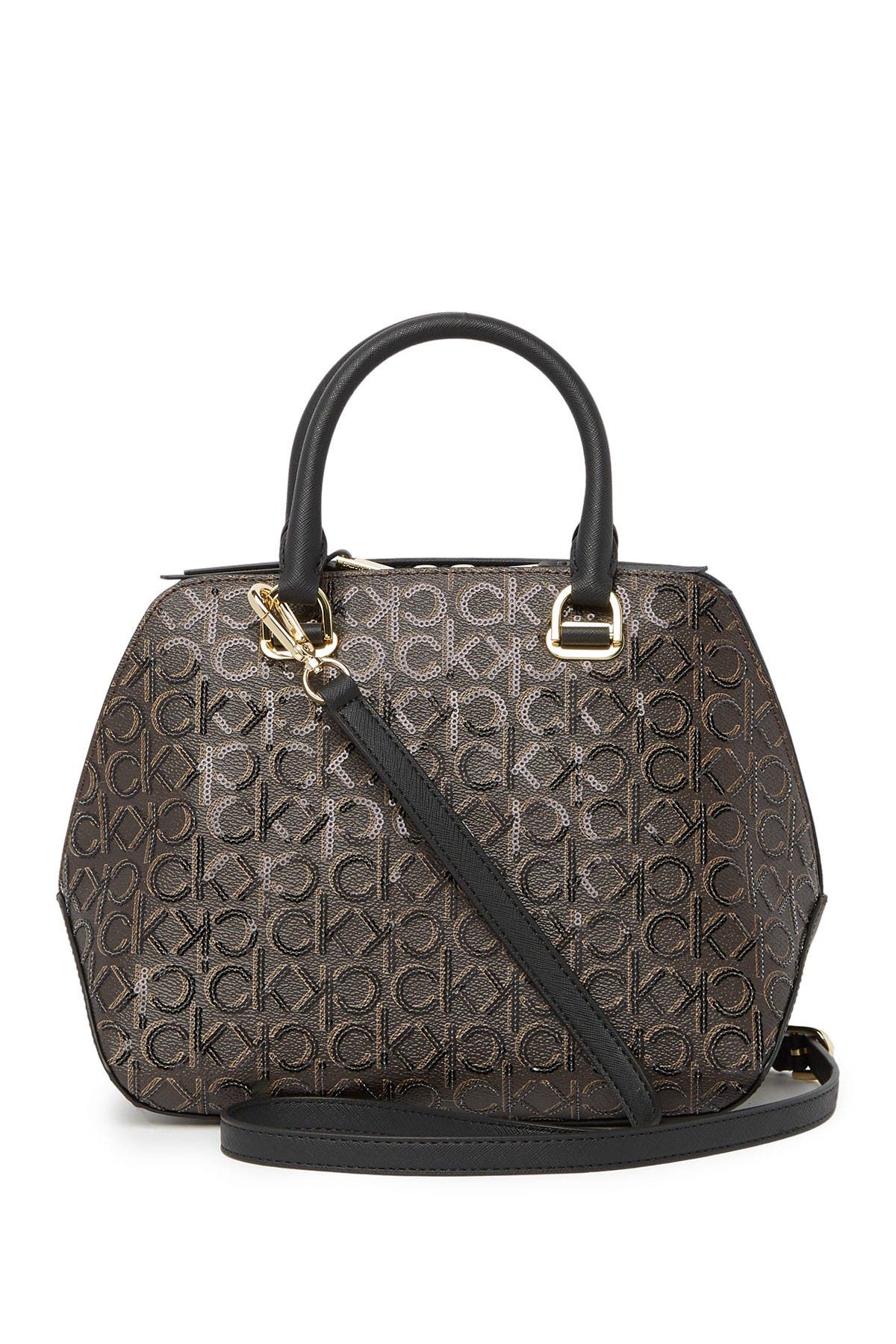 Calvin Klein Hayden Signature Triple Compartment Shoulder Bag Satchel, Alternate, color, 