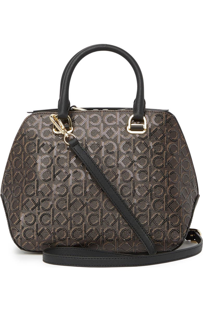 Calvin Klein Hayden Signature Triple Compartment Shoulder Bag Satchel, Alternate, color,