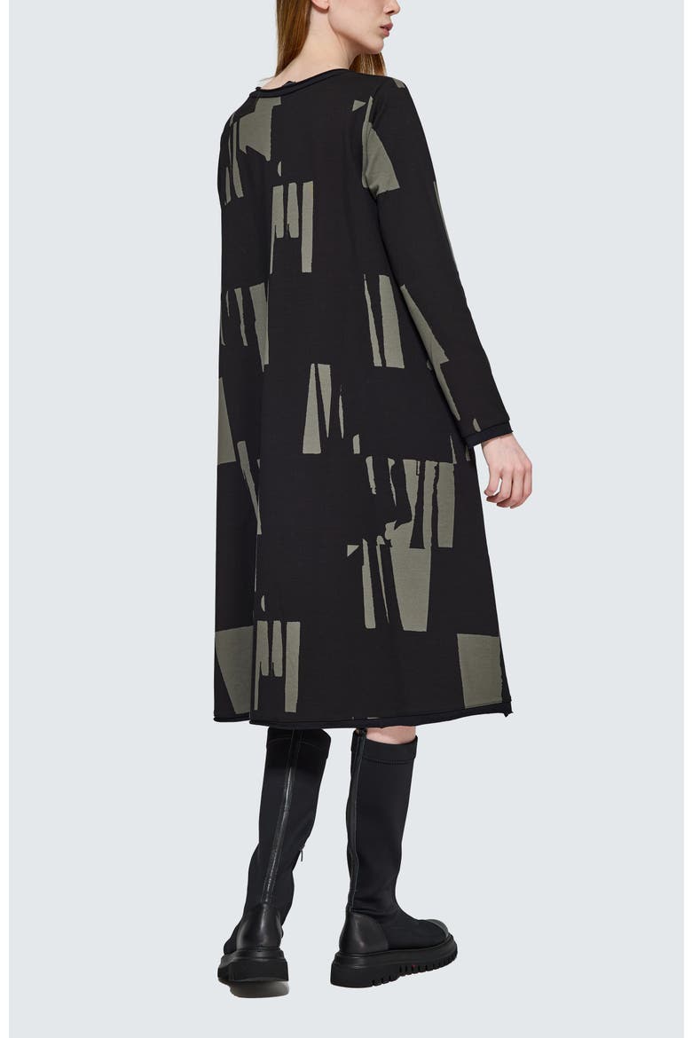 Rivelle Printed Jersey Dress, Alternate, color, Khaki Black